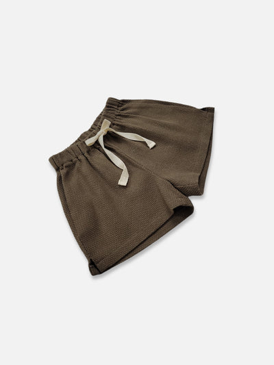 Gender Neutral Basketweave Shorts | Cocoa