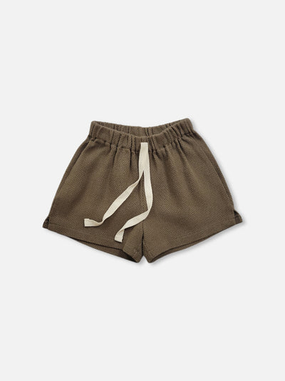Gender Neutral Basketweave Shorts | Cocoa