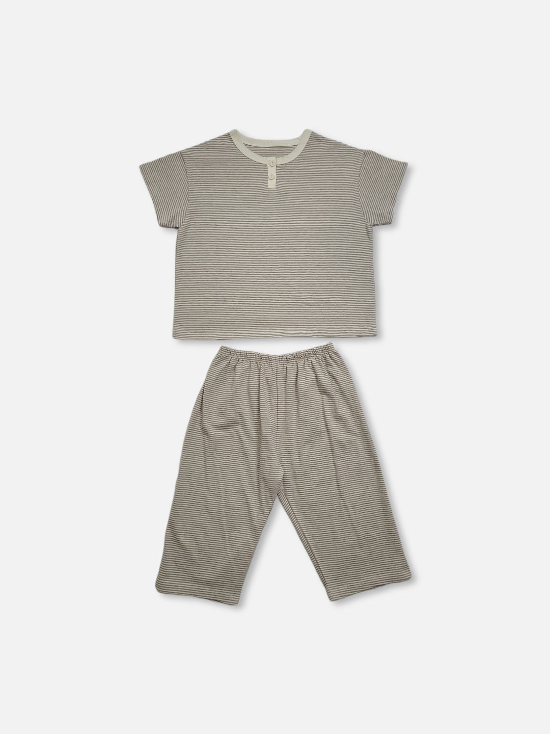 Gender Neutral Kids | Bonbon Easywear Set | Stripe on beige