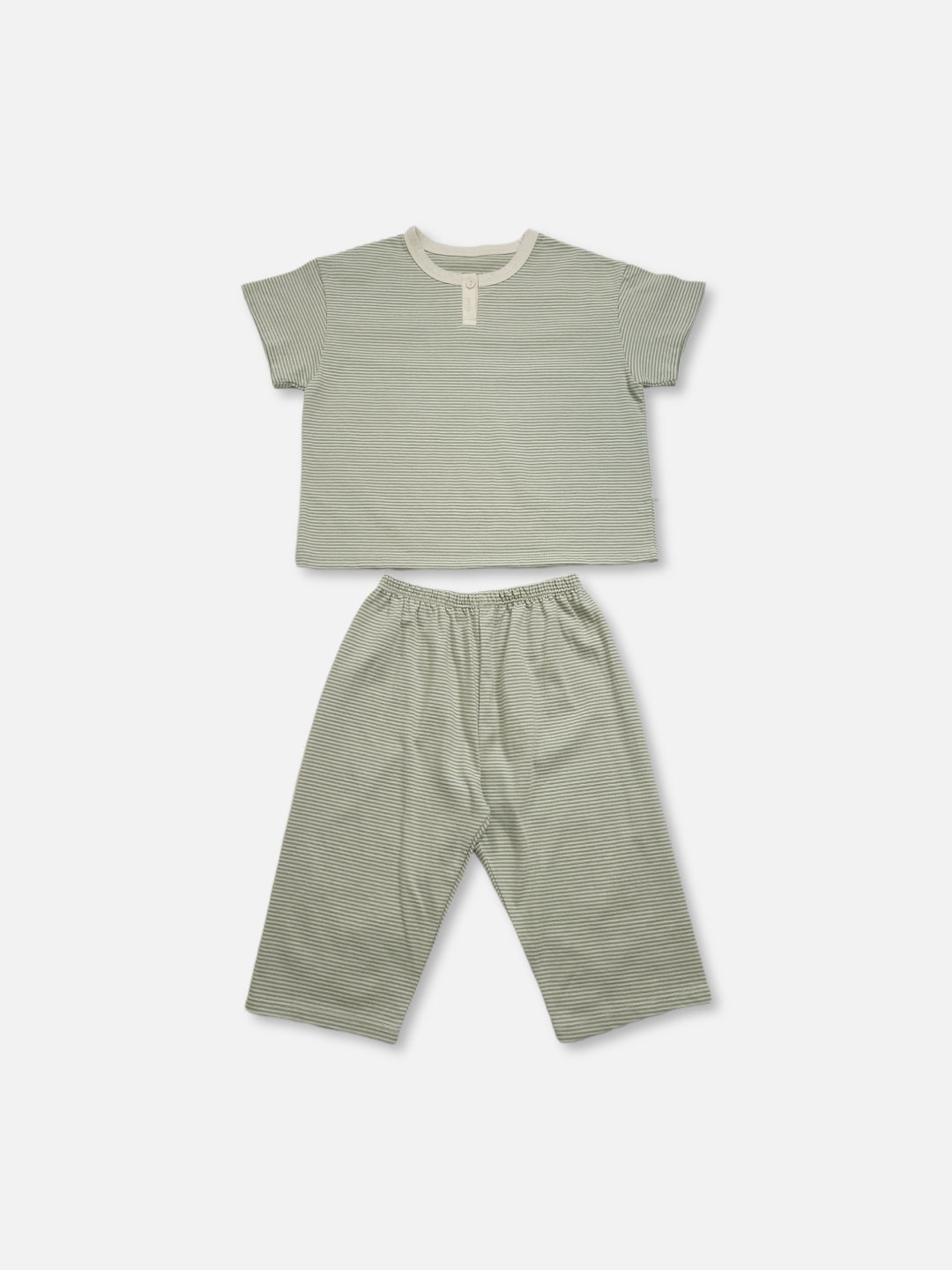 Gender Neutral Kids | Bonbon Easywear Set | Sripe on mint green